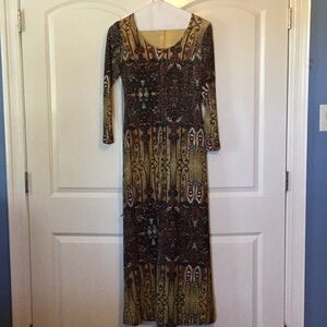 Vintage Elegant Multicolor Maxi Dress